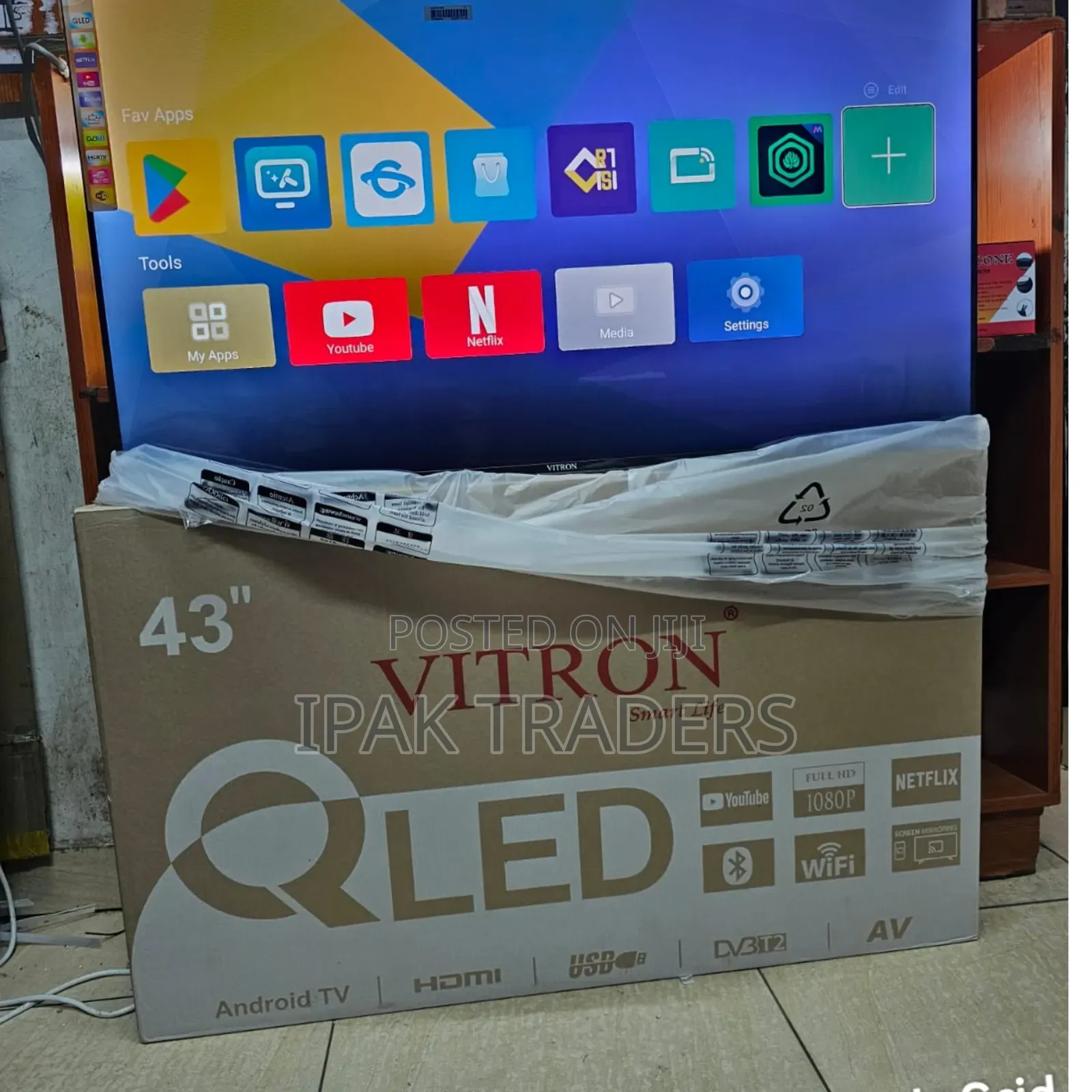 Vitron Htc4300qfs 43"Inch Qled Tv Bluetooth Enabled Full Hd Frameless