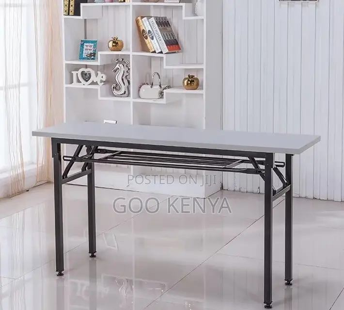 Home Table; Adjustable Portable Folding Table With Sturdy Metal Frame