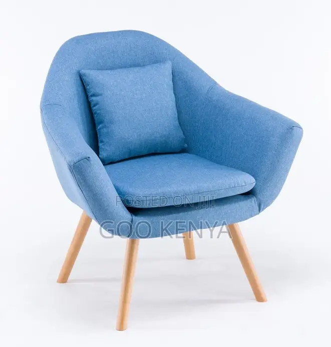 Home Chair; Simple Design Fabric Accent Chair With Durable Wood Frame