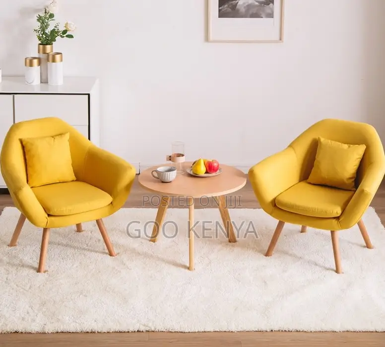 Home Chair; Simple Design Fabric Accent Chair With Durable Wood Frame