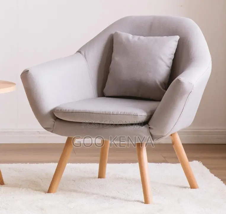 Home Chair; Simple Design Fabric Accent Chair With Durable Wood Frame