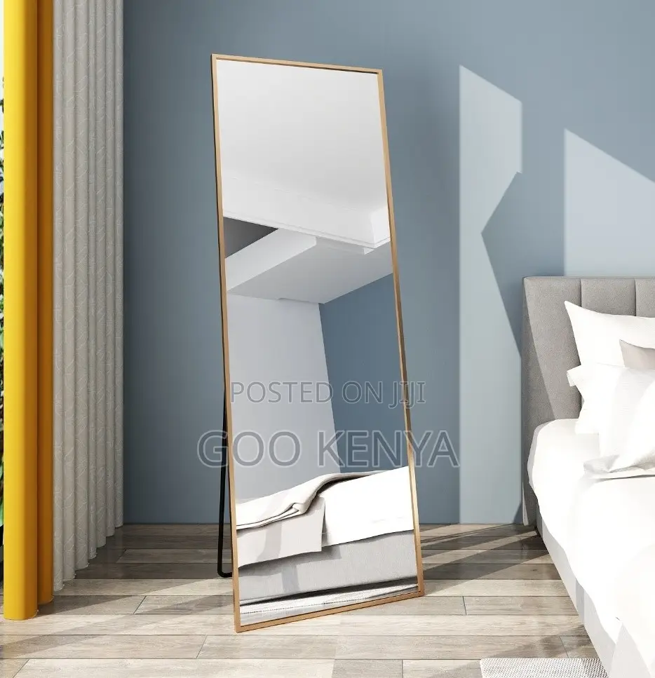 Home Mirror; Wood-Edge Large Floor Mirror for Bedroom /Dressing Area