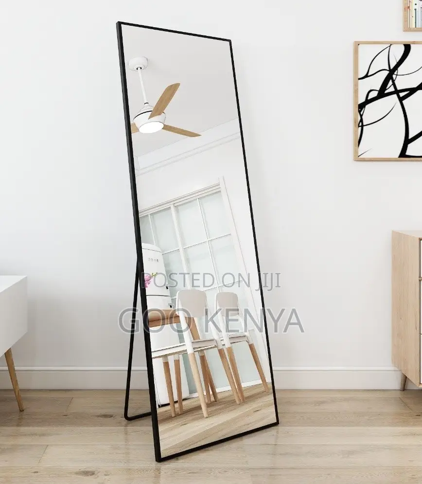 Home Mirror; Wood-Edge Large Floor Mirror for Bedroom /Dressing Area