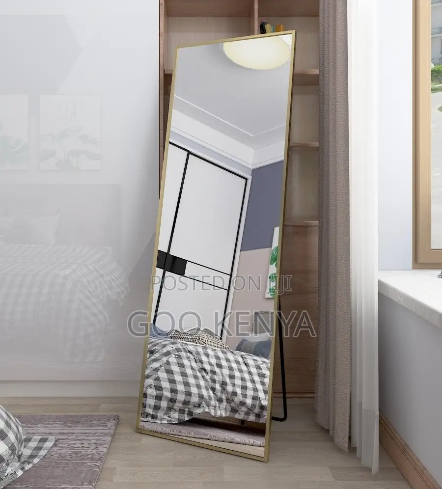 Home Mirror; Wood-Edge Large Floor Mirror for Bedroom /Dressing Area