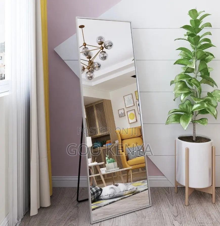 Home Mirror; Wood-Edge Large Floor Mirror for Bedroom /Dressing Area