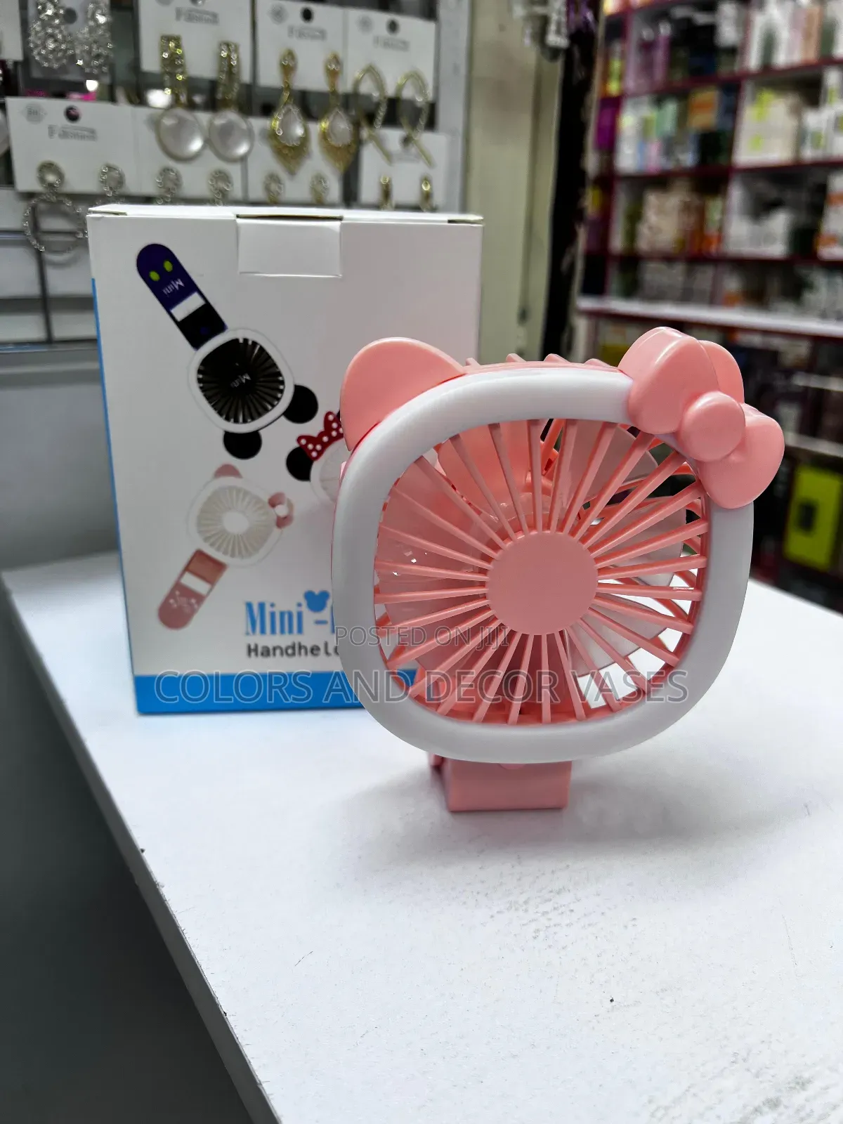 Pink Small Fan With Led Light