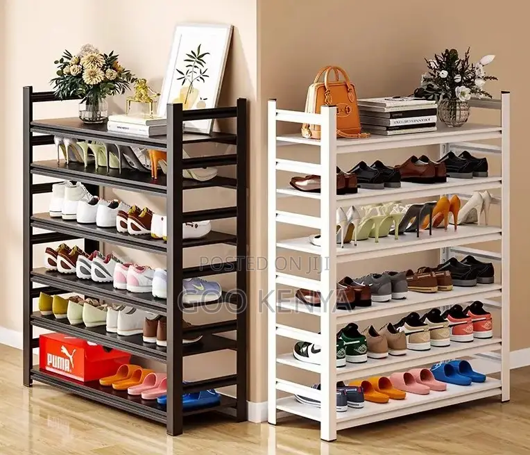 Home Shoe Shelving; Steel Shoe Storage Multi-Shelving Organizer Rack