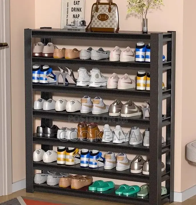Home Shoe Shelving; Steel Shoe Storage Multi-Shelving Organizer Rack