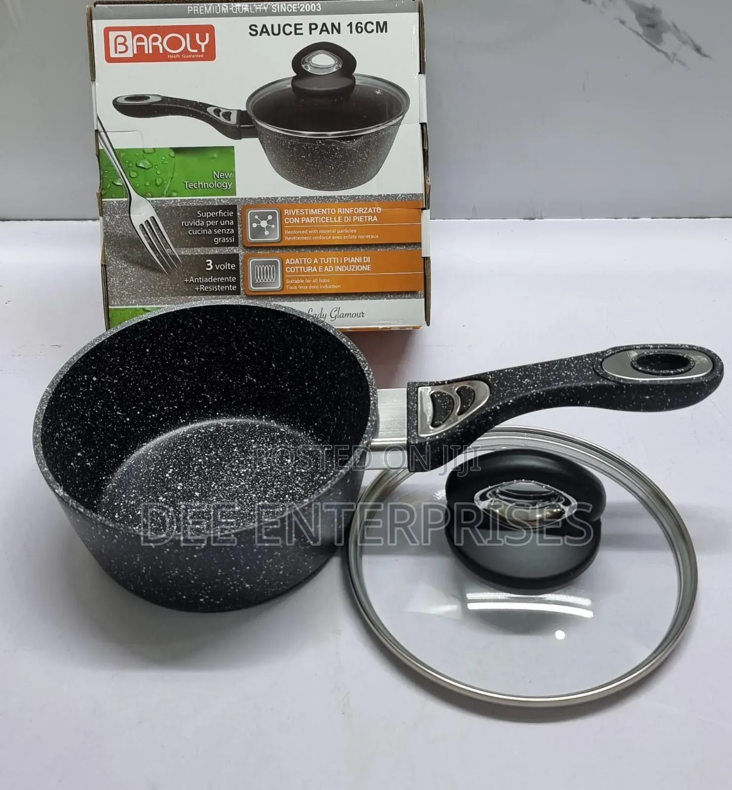 20cm Baroly German Brand Heavy Granite Sauce Pans + Lid