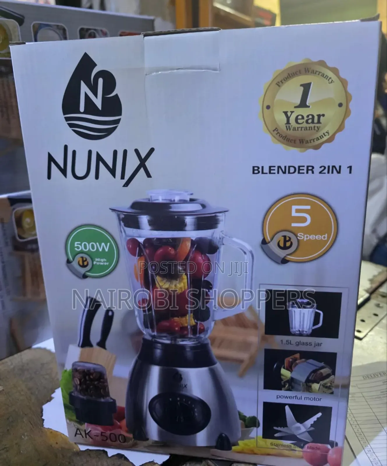 Nunix Blender With Glass Jar