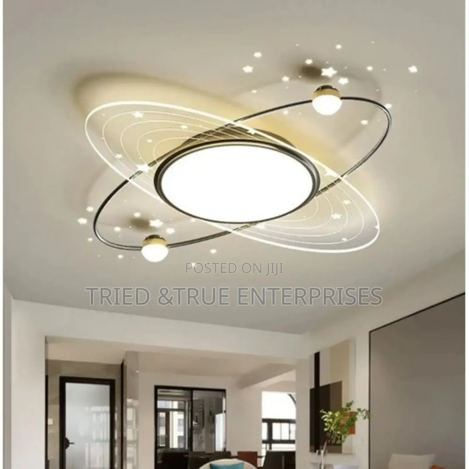 Modern Creative Planet Led Tricolour Chandelier Ceiling Light Dg5r