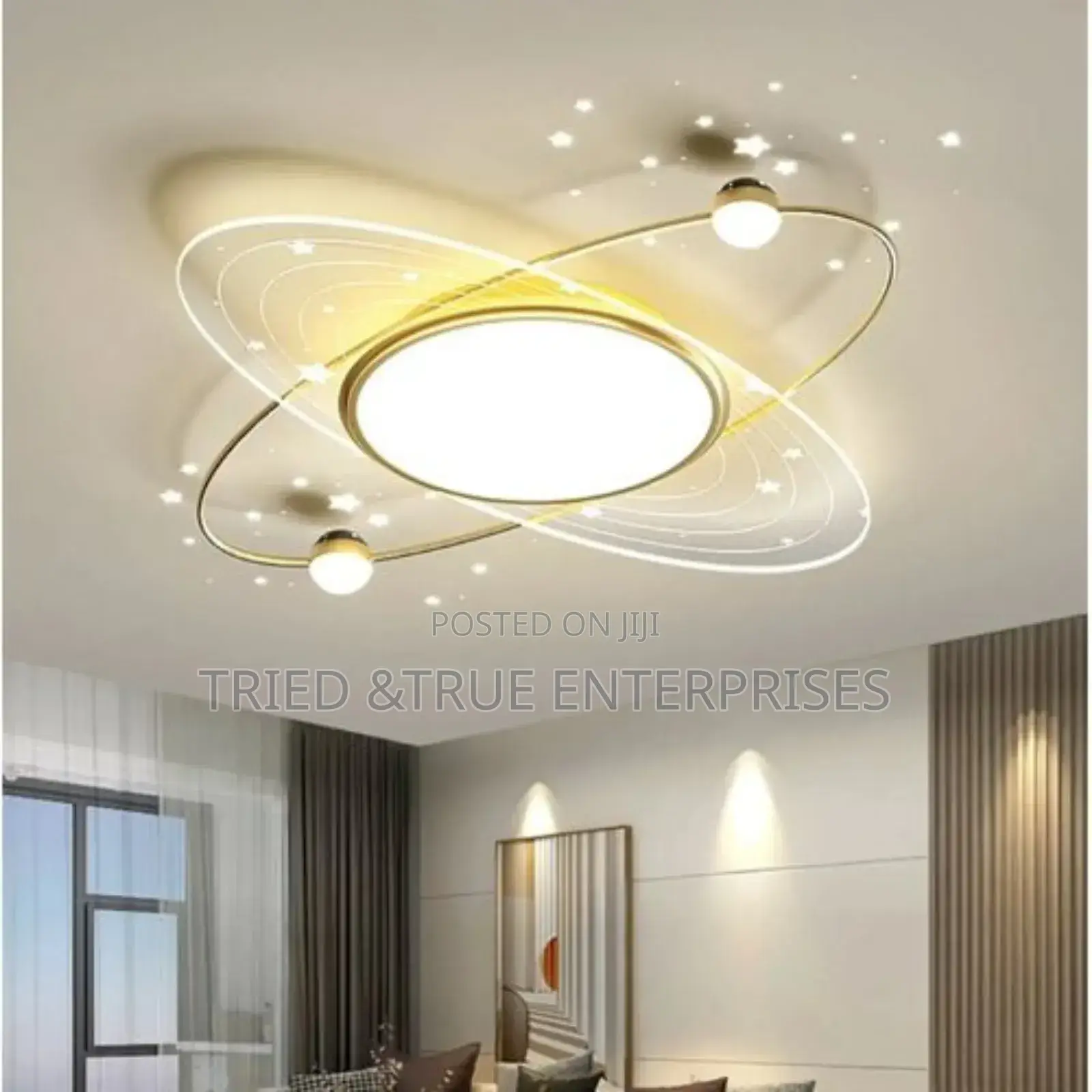 Modern Creative Planet Led Tricolour Chandelier Ceiling Light Dg5r