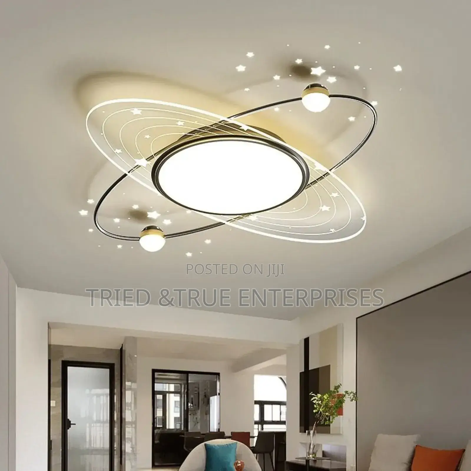Modern Creative Planet Led Tricolour Chandelier Ceiling Light Dg5r