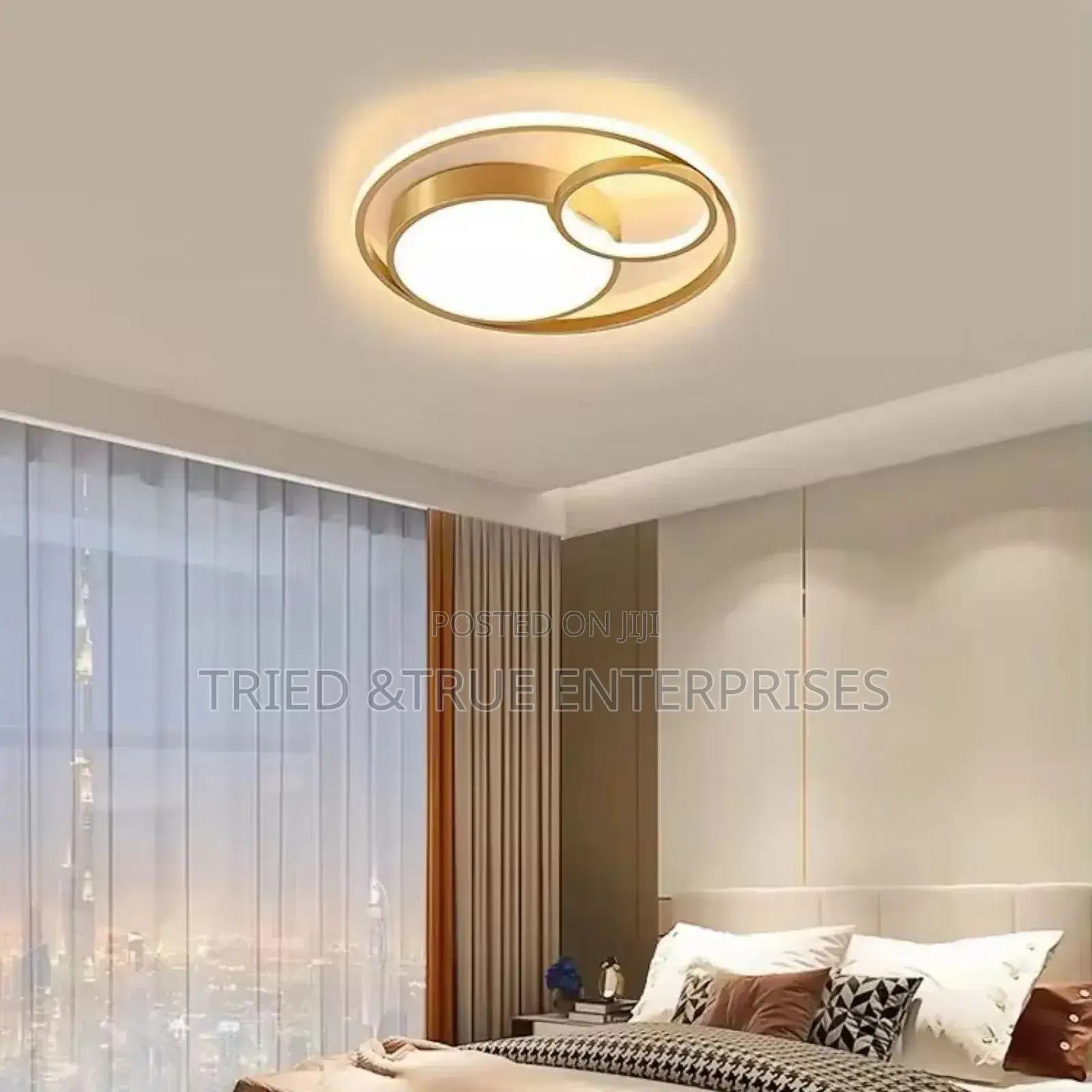 Modern Round Acrylic Tricolour Chandelier Ceiling Light Es2