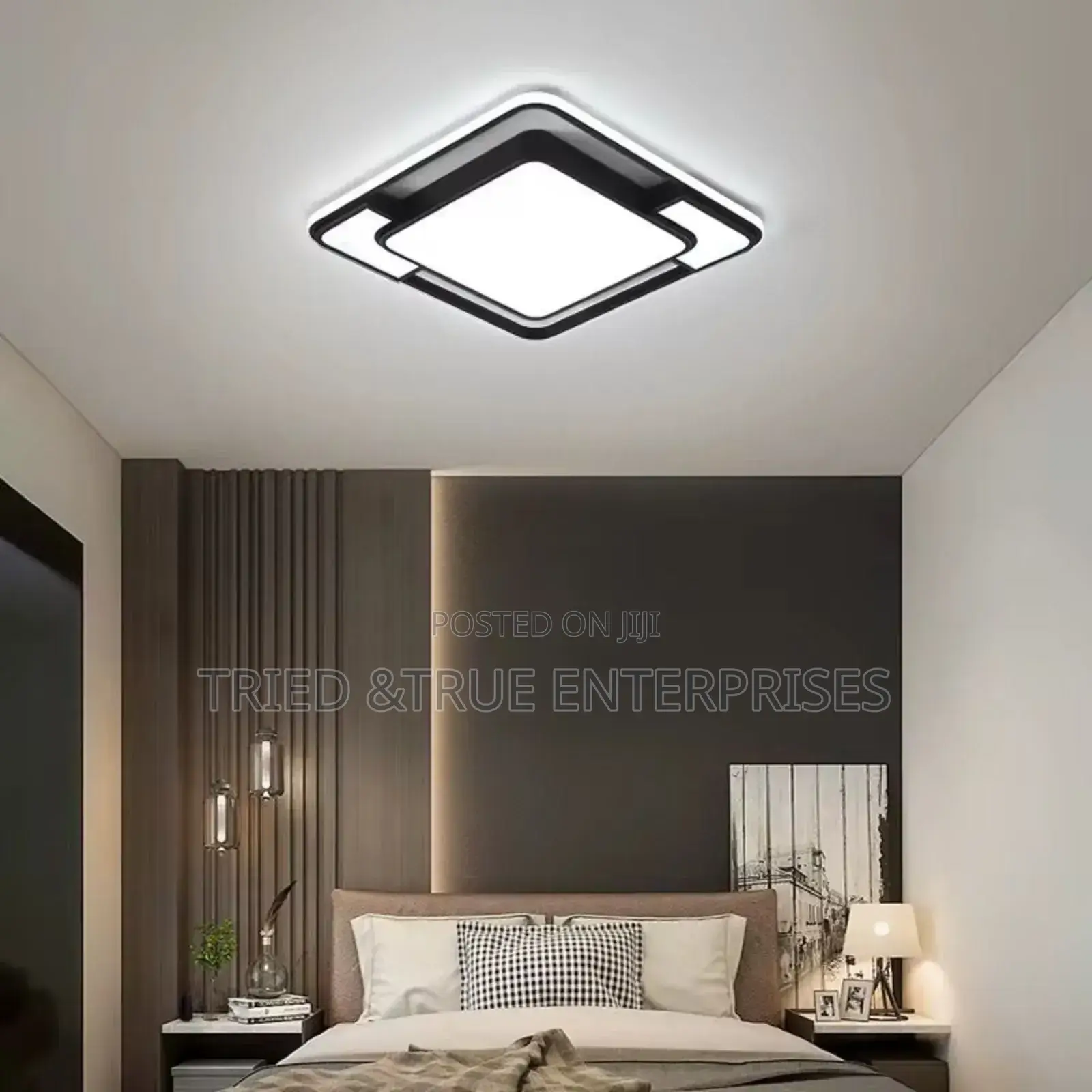 Vintage Modern Led Square Tricolour Chandelier Ceiling Light Kb5