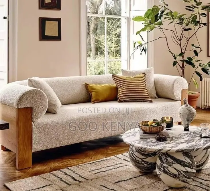 Home Sofa; Solid Wood Fabric Loveseat Sofa for Living Room or Hotel