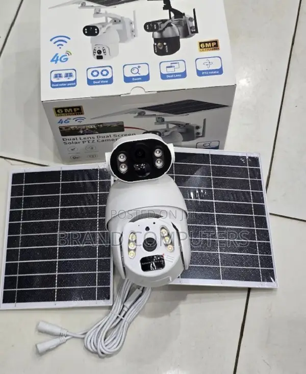 Dual Lens Solar Powered CCTV Camera Simcard Enabled Full Hd 6mp
