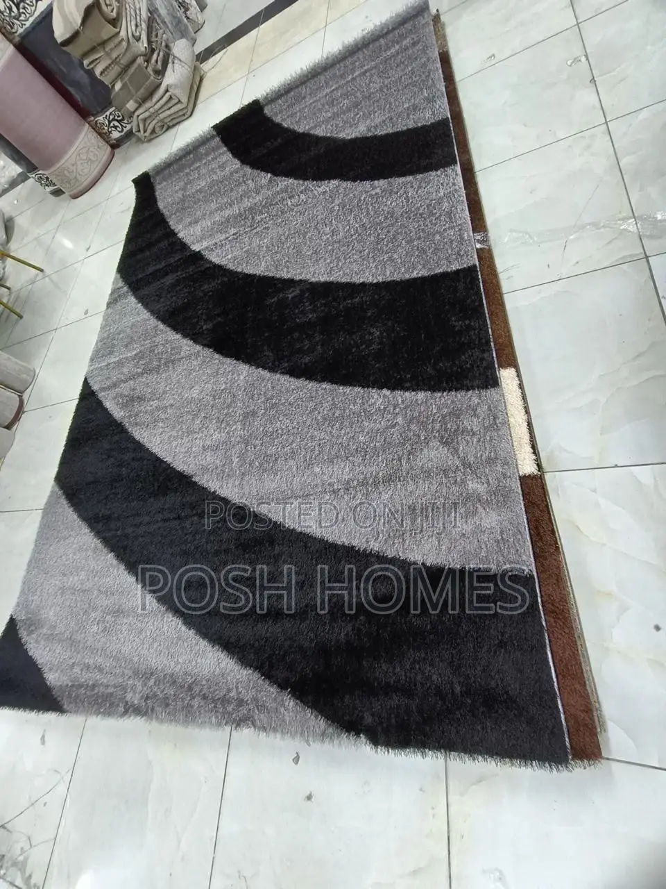 Black Striped Grey Turkish Home Carpets
