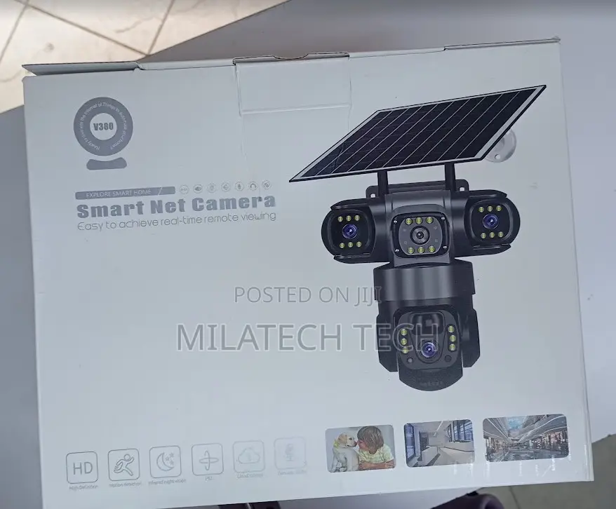 V380 Triple-Lens Solar-Powered Grey