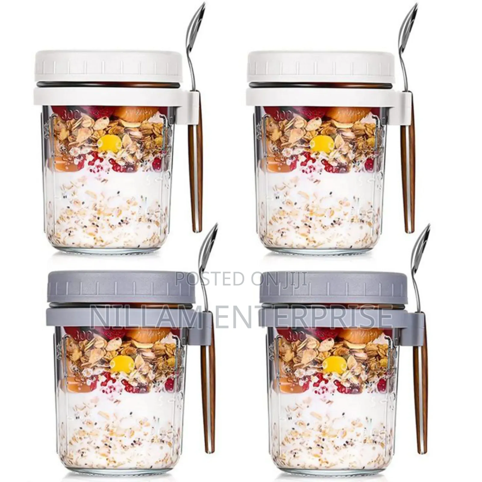 4pc Set Overnight Oats Jar 350ml