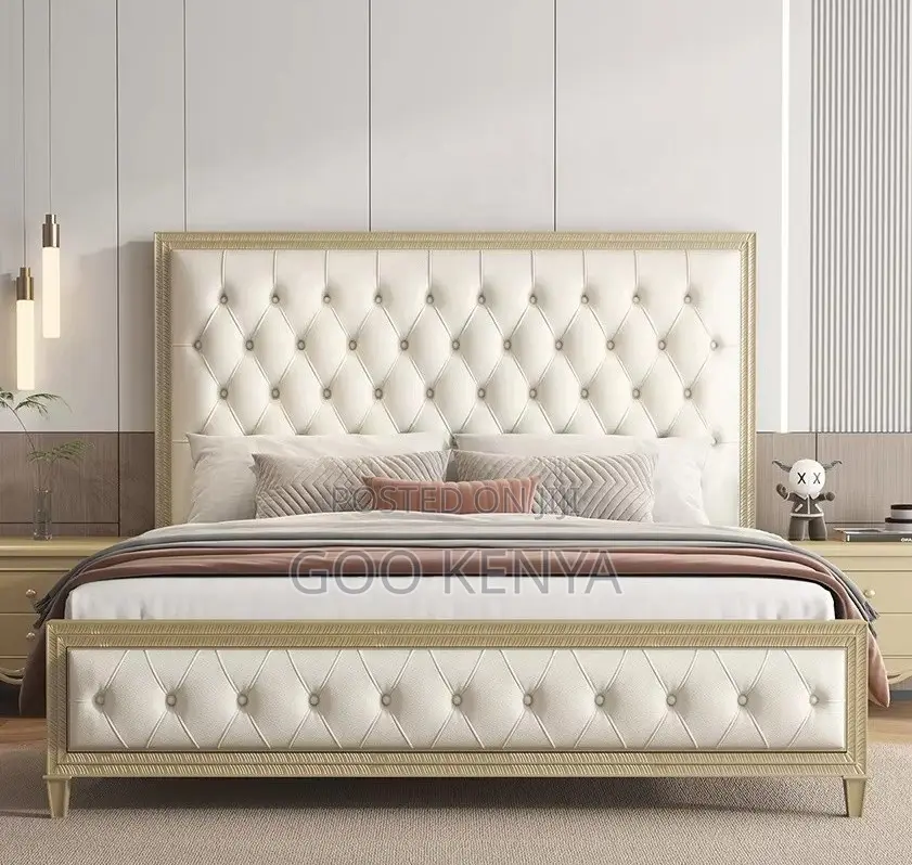 Home Bed; Heavy Wood King-size Bed With Drawers And Two Beside Cabinet