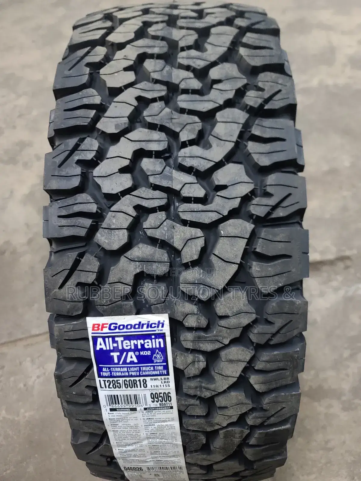 285 /60 R18 Bf Goodrich Tyres a/Tk02 All-Terrain