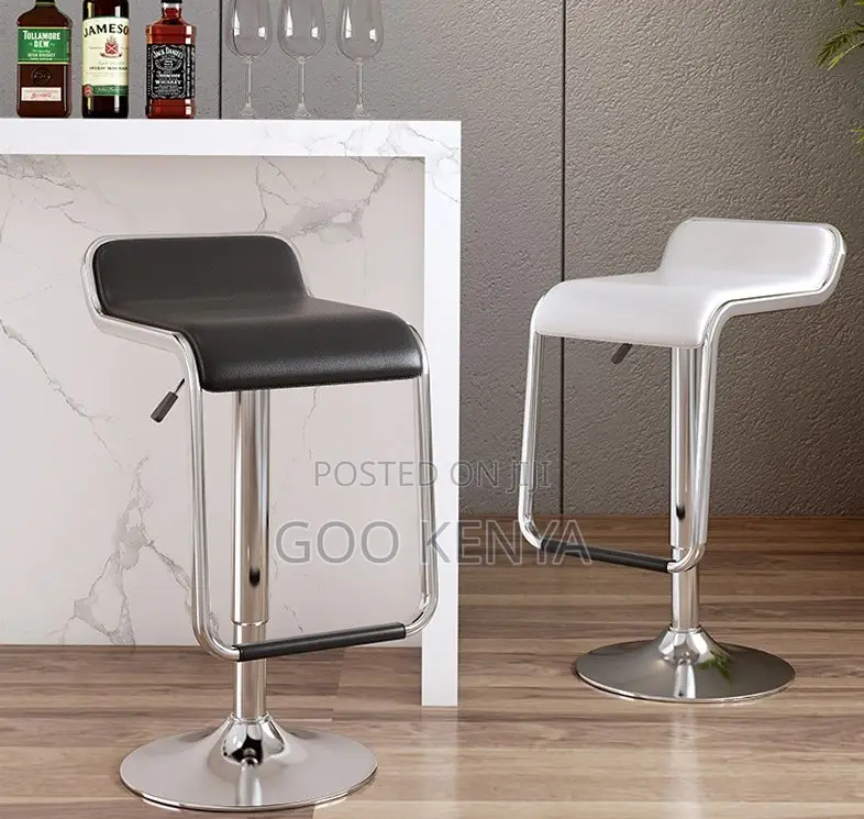 Home Bar Stool; Modern Design High Stool Metal Frame and Leather Seat