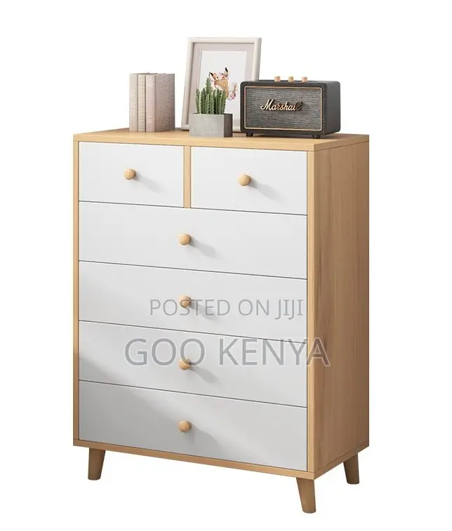 Home Cabinet Drawers; White Wooden Chest of Drawers for Bedroom Use