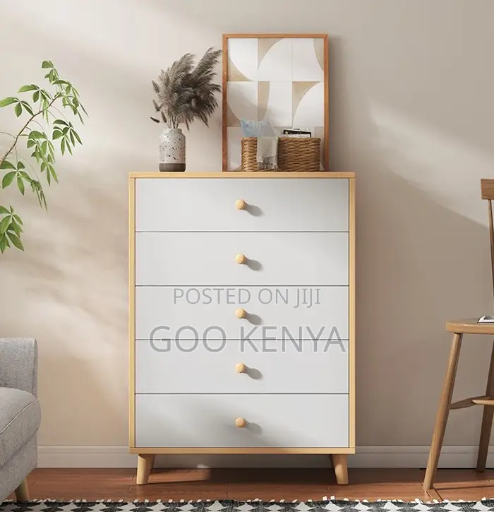 Home Cabinet Drawers; White Wooden Chest of Drawers for Bedroom Use