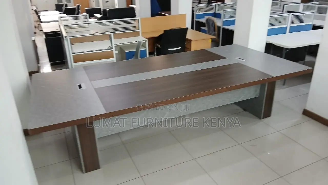 Long Wooden Boardroom Table