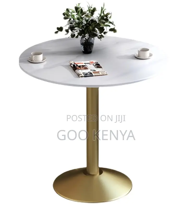 Home Table; Modern Round Marble Bistro Table for Milk Tea Areas