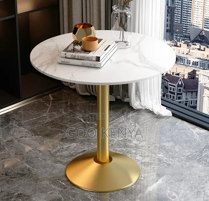 Home Table; Modern Round Marble Bistro Table for Milk Tea Areas