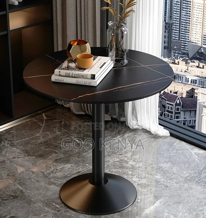 Home Table; Modern Round Marble Bistro Table for Milk Tea Areas