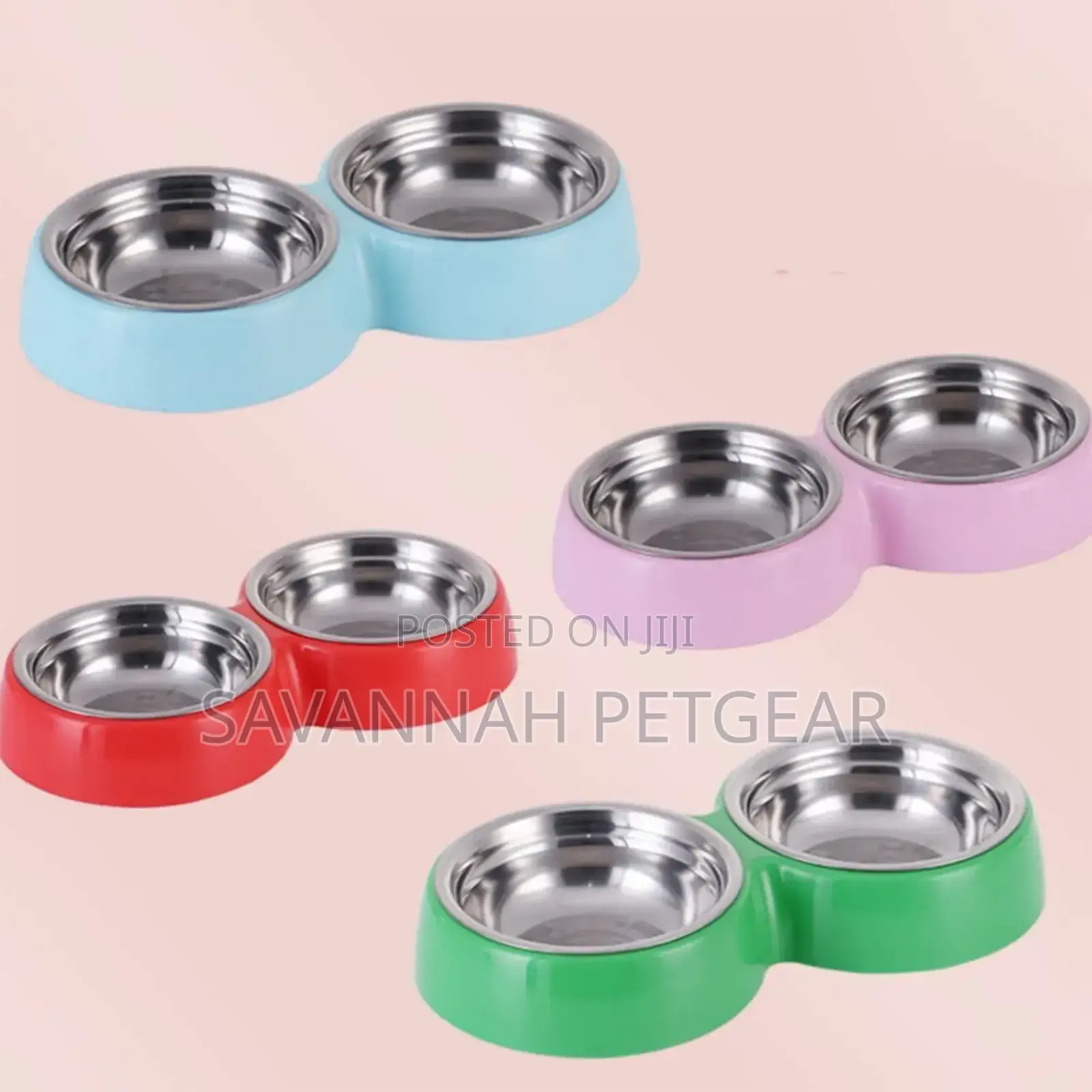 Pet Stainless Steel Double Bowl Dog Bowl Cat Basin
