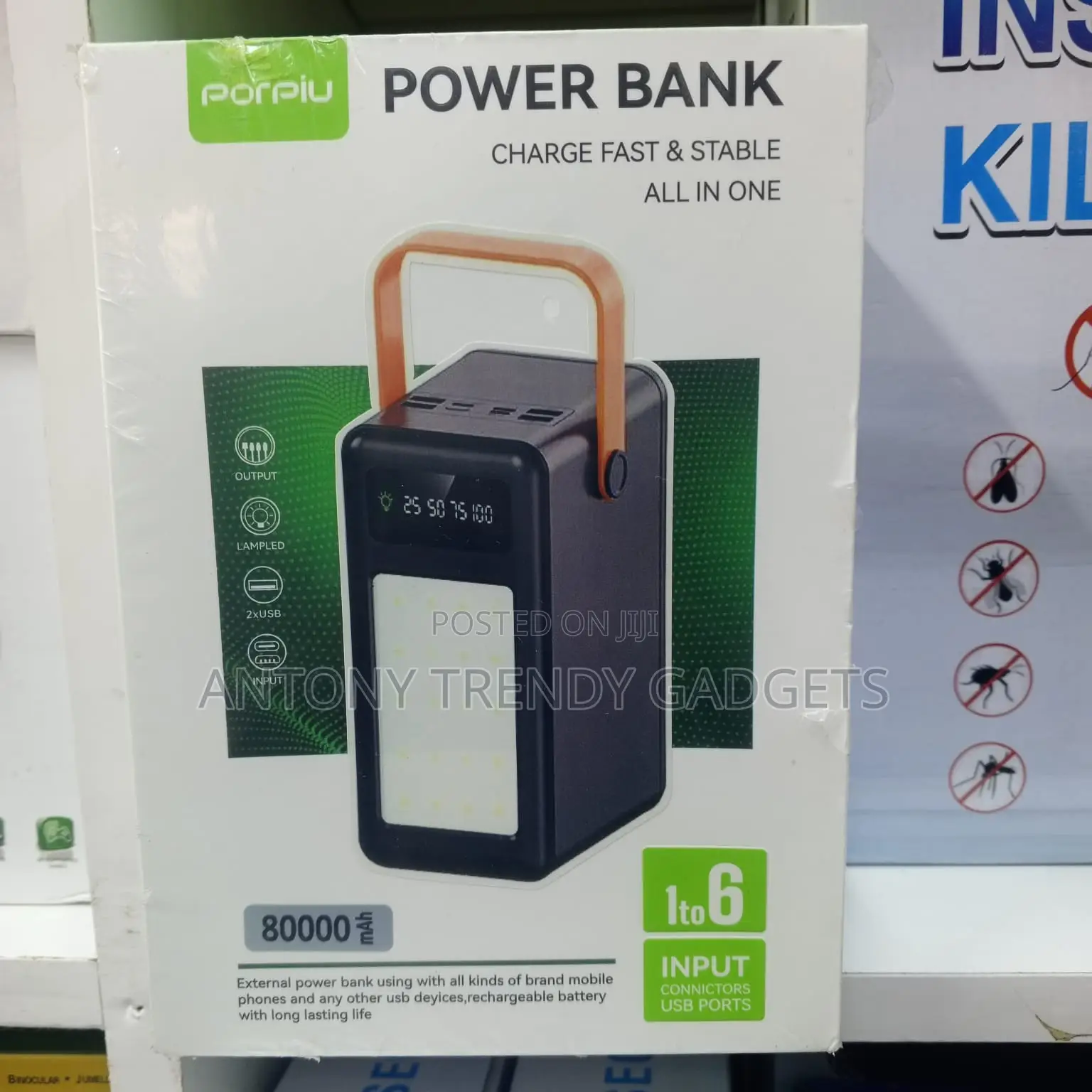 Porpiu 80000mah Power Bank With Led Display & Fast Charging