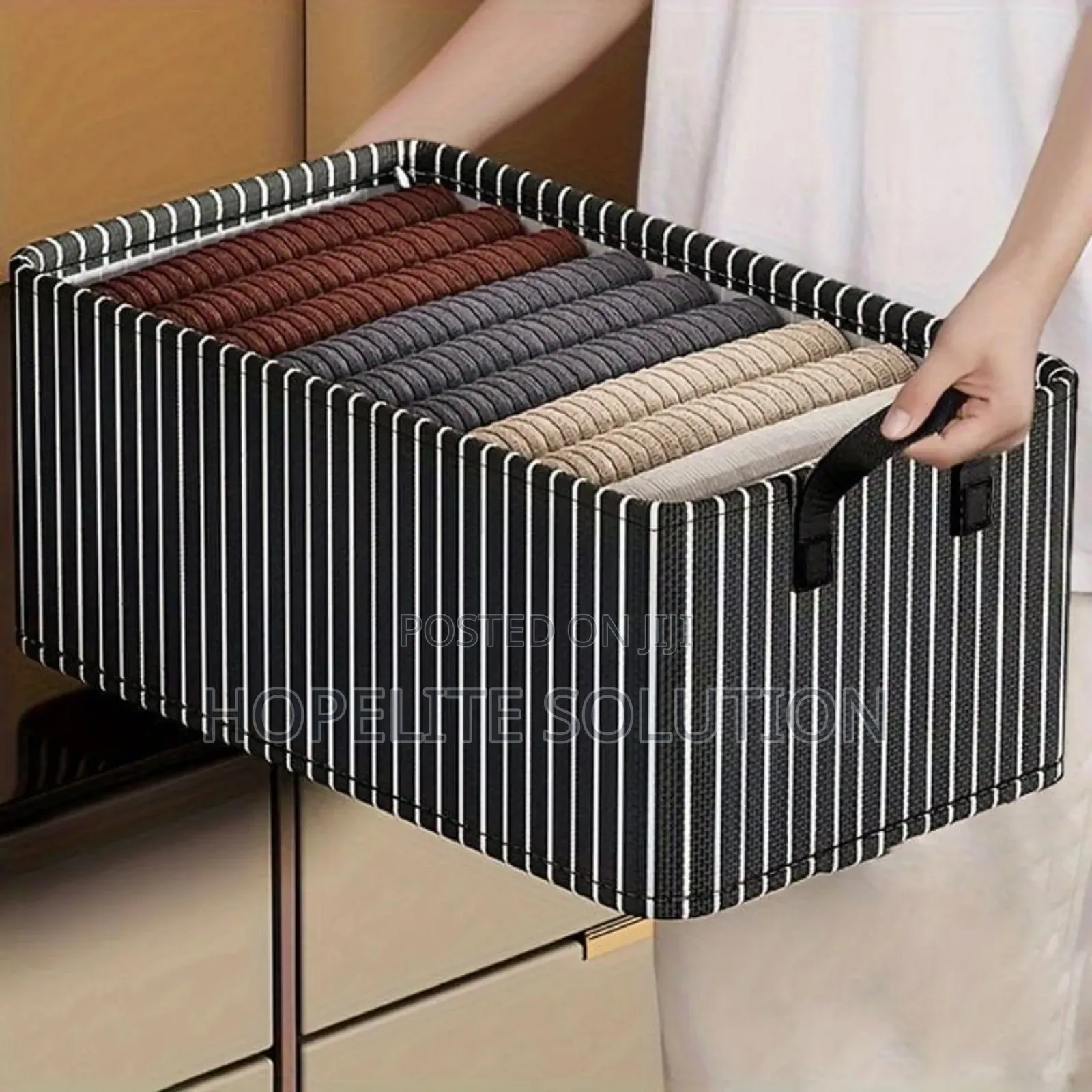 Stripped Fabric Closet Organizer