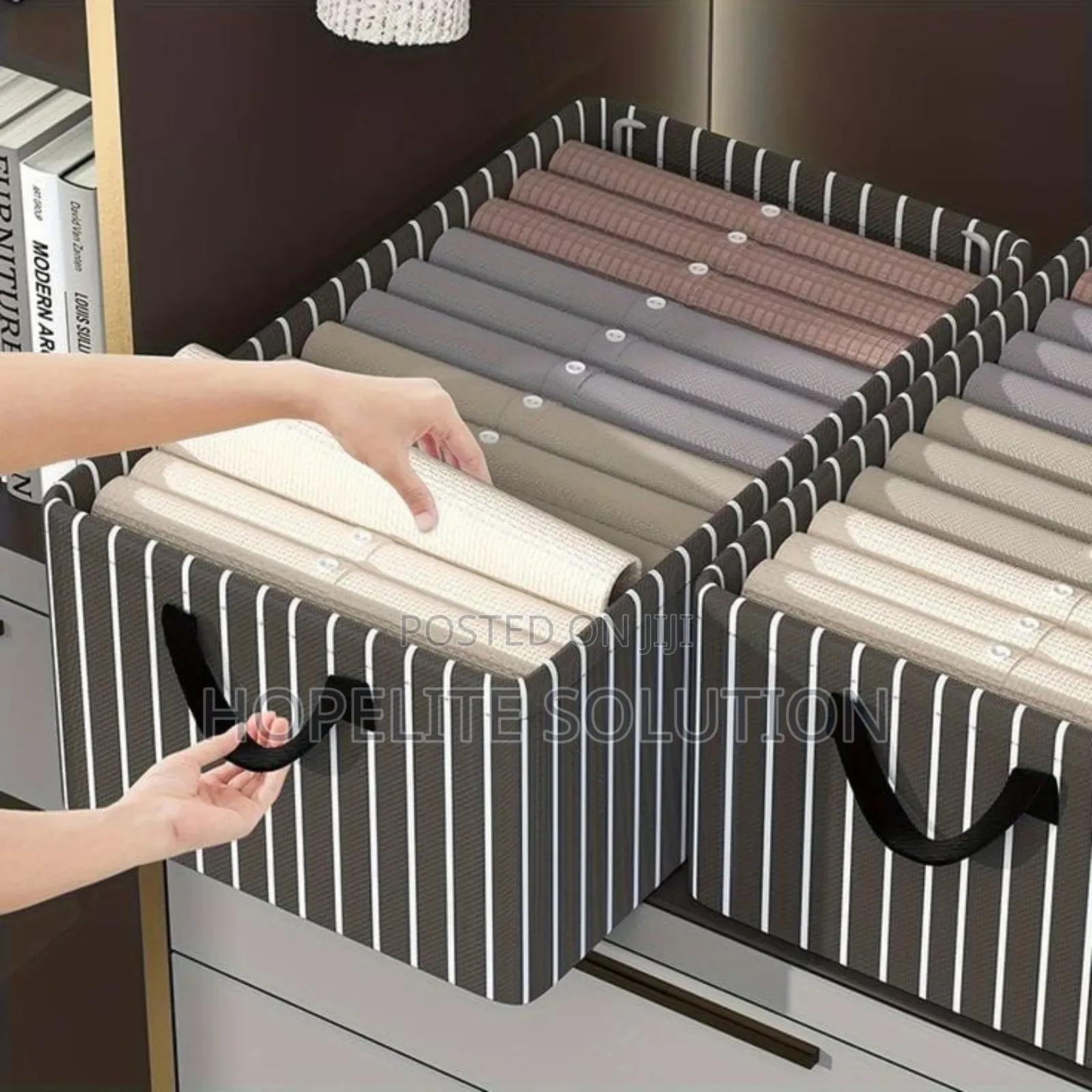 Stripped Fabric Closet Organizer