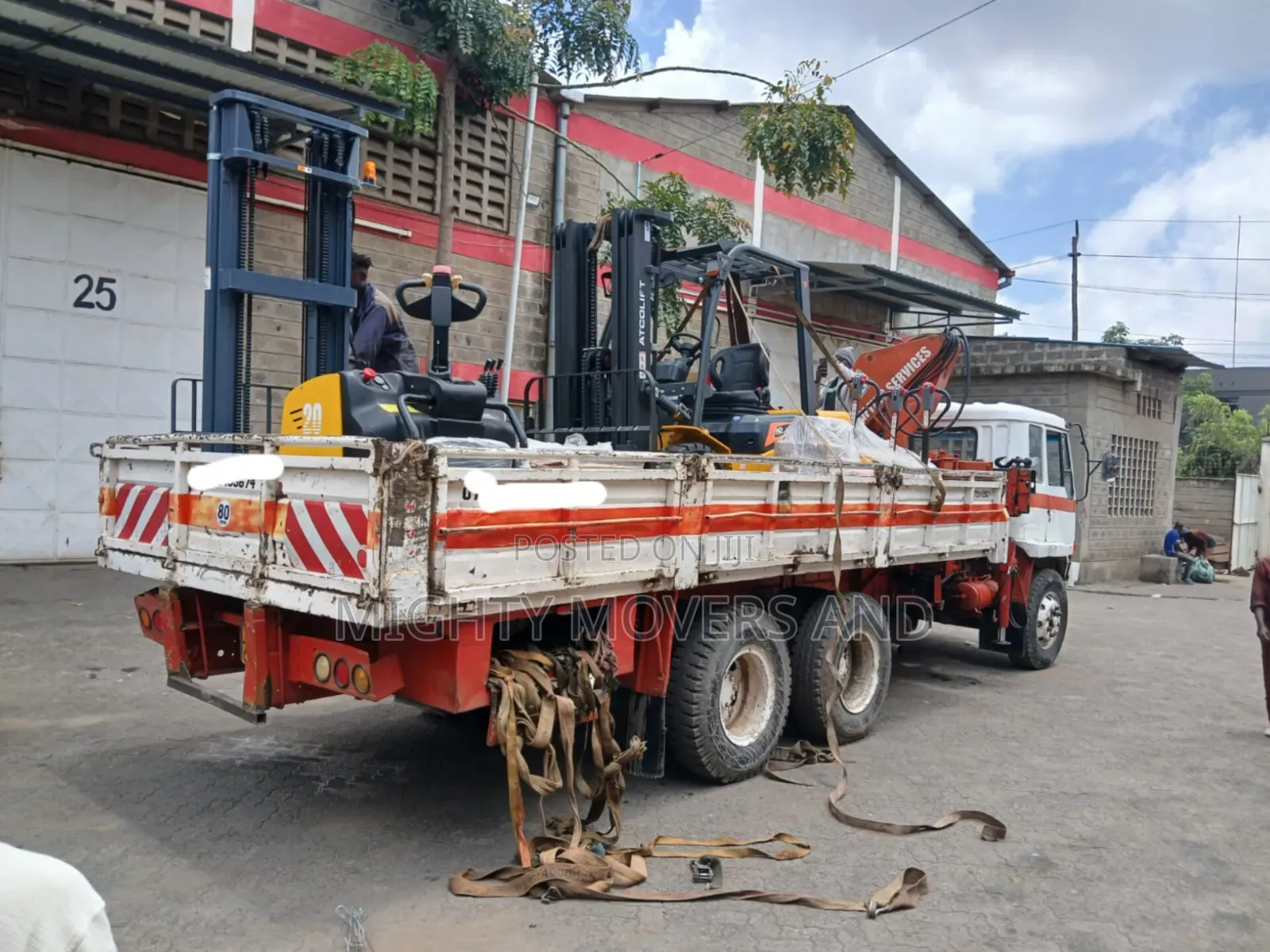 Trailer With Crane Are Ready for Intercountry Delivery