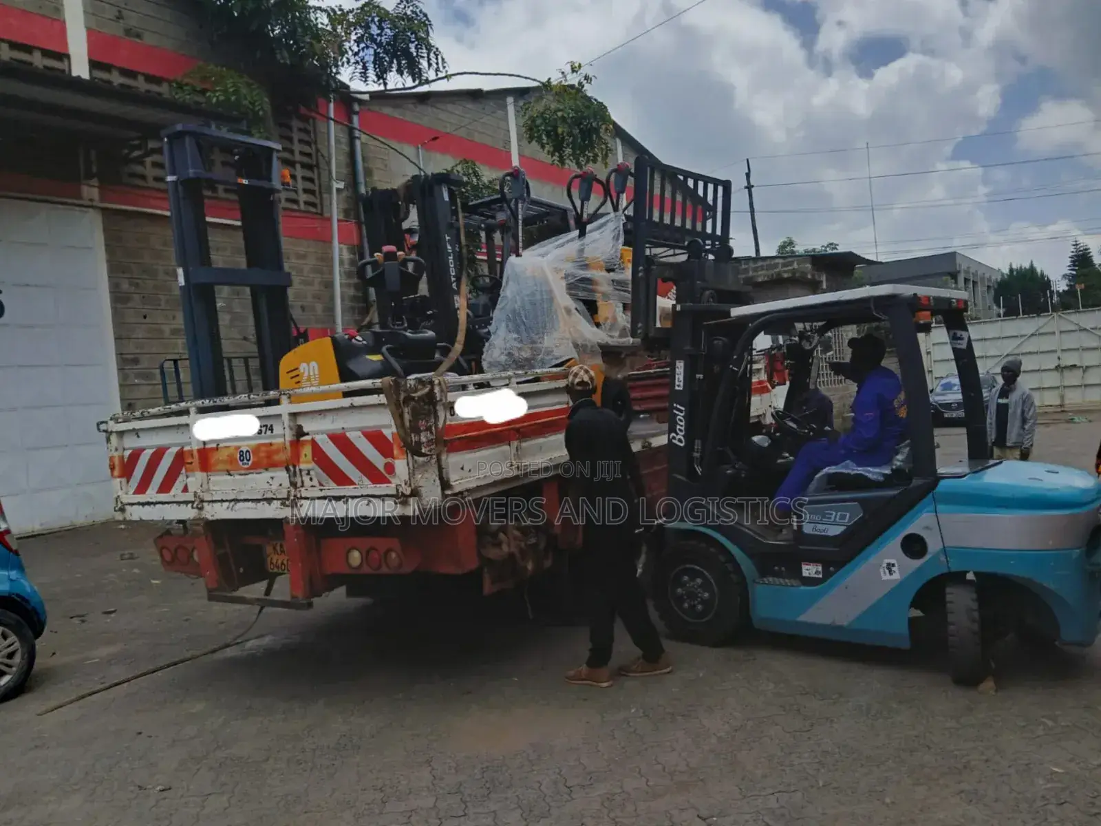 Trailer With Crane Are Ready for Across Border Transportation