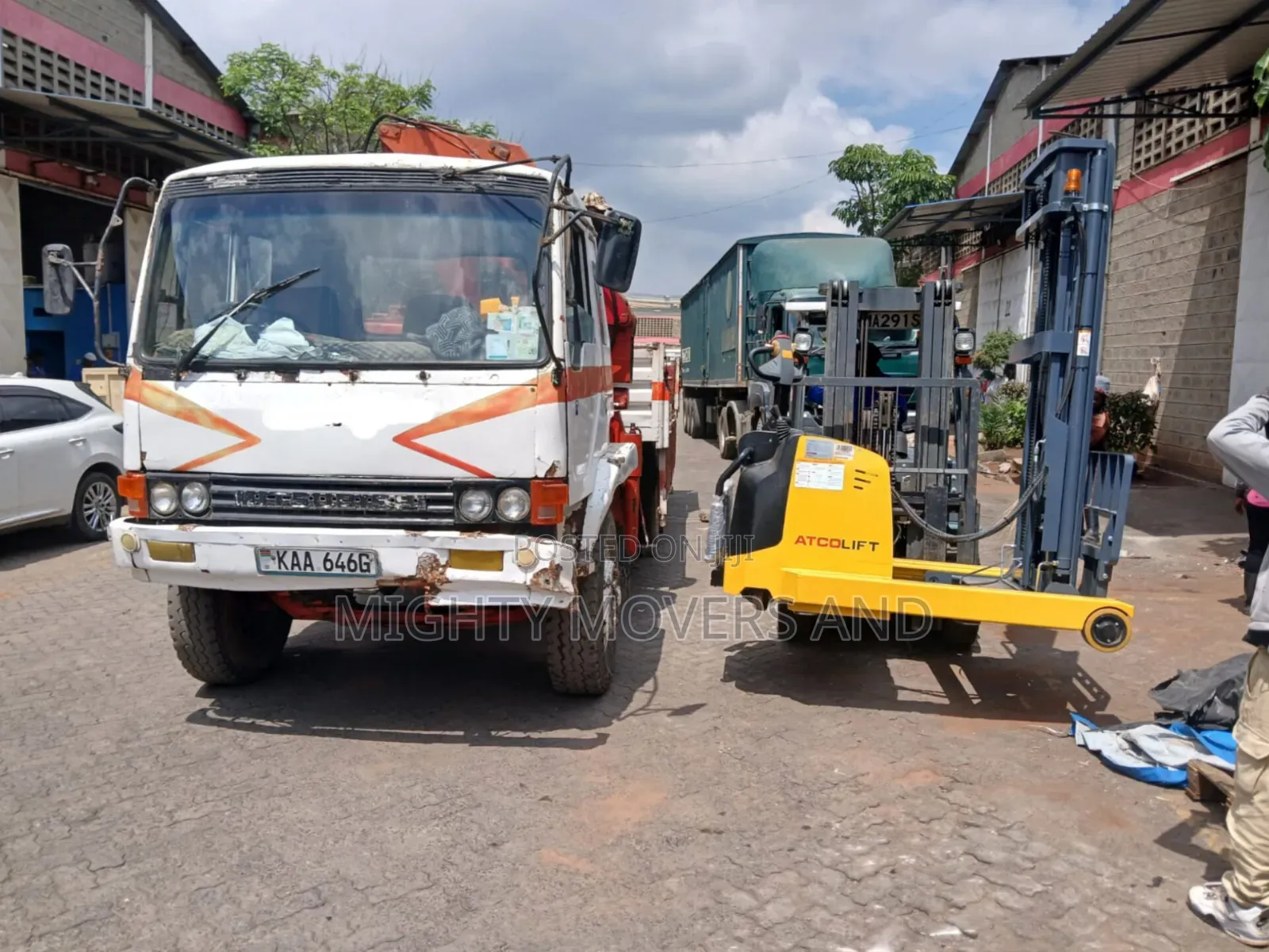 Flatbed Trailer With Crane Are Ready for Cross Country Delivery