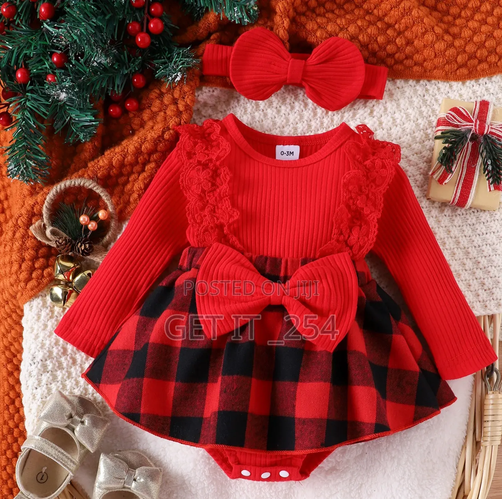 *Newborn Baby Girl Romper Dress With Headband