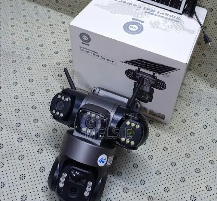 Triple-Lens 4g Solar CCTV Surveillance Camera Featuring Three Lenses