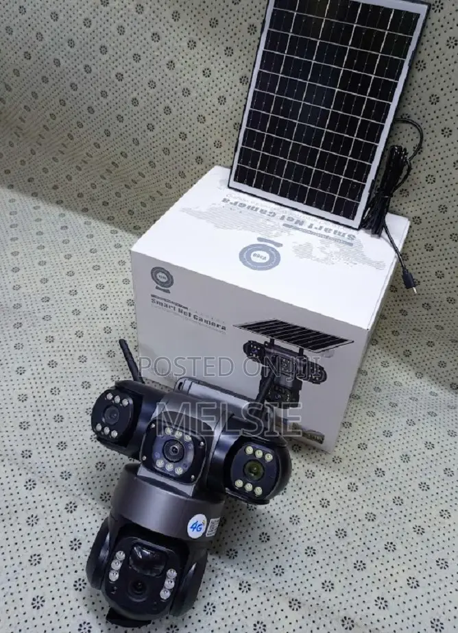 Triple-Lens 4g Solar CCTV Surveillance Camera With Built-in Battery