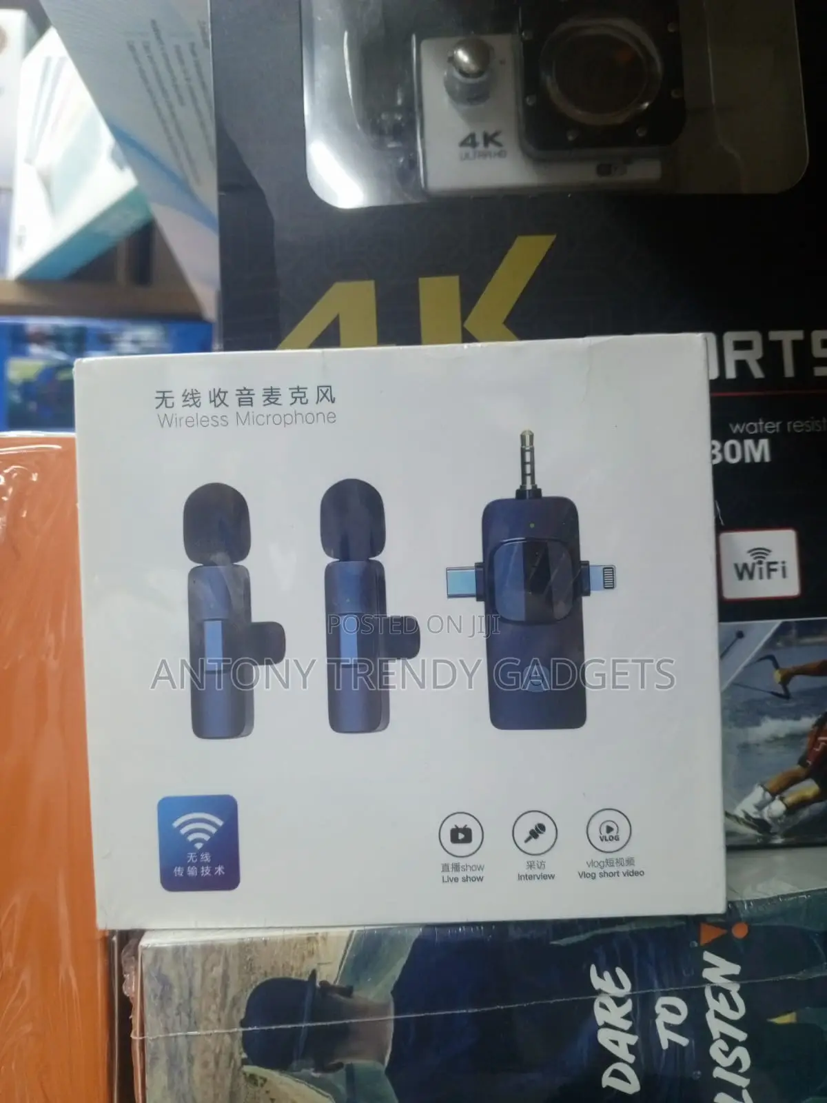 Wireless Lapel Mic With Noise Cancellation For Vlogging