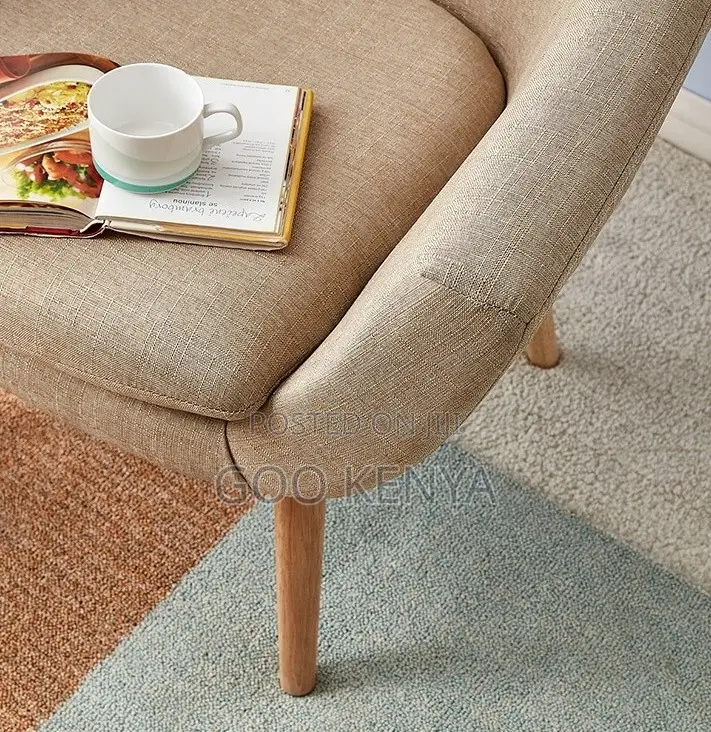Home Chair; Stylish Cotton Fabric Accent Sofa With Durable Wooden Legs