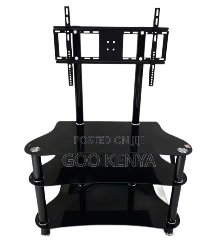 Home Tv Stand; Durable Glass and Metal Tv Stand for Living Room Decor