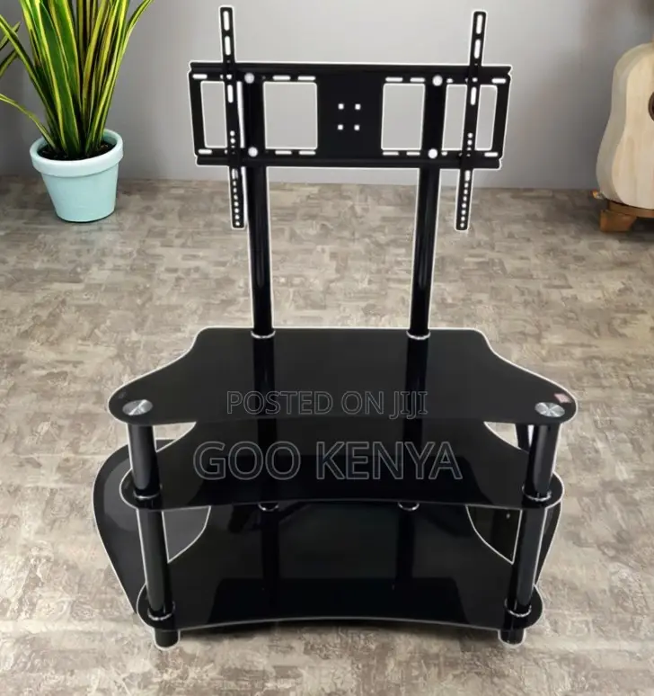 Home Tv Stand; Durable Glass and Metal Tv Stand for Living Room Decor