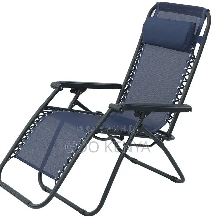 Home Outdoor Chair; Portable Folding Beach Recline Chair With Headrest