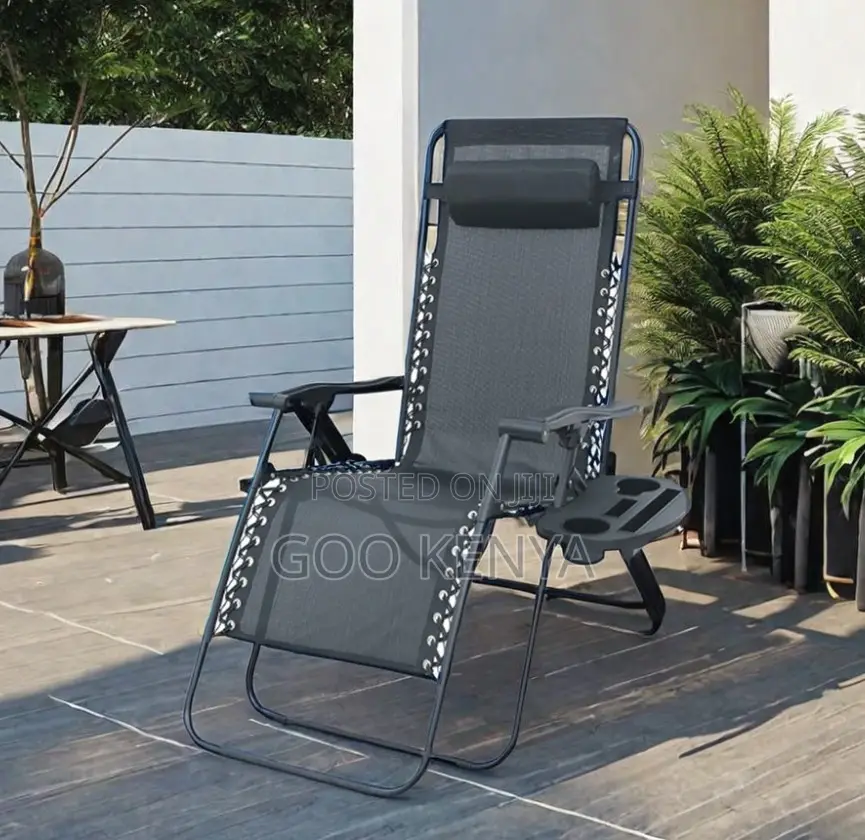 Home Outdoor Chair; Portable Folding Beach Recline Chair With Headrest