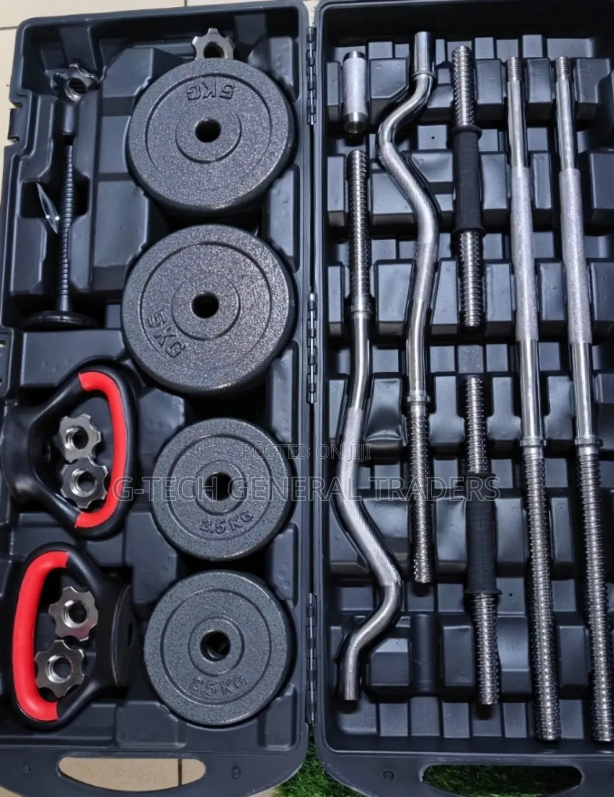 58kg Complete Adjustable Weightlifting Set Of Dumbbells